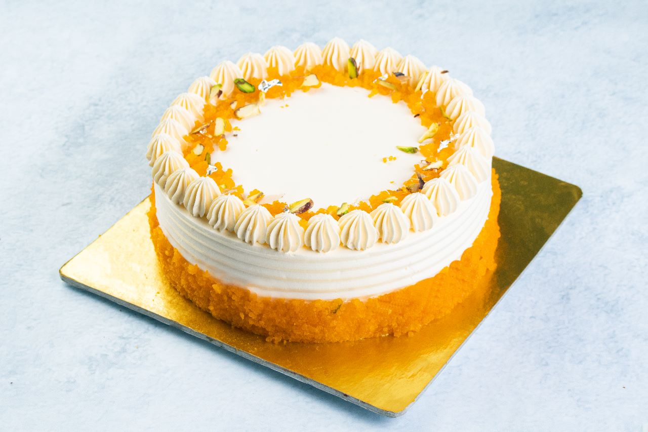 Fresh Eggless Motichoor Laddoo Cake 500 GMS – Ghasitaram Gifts